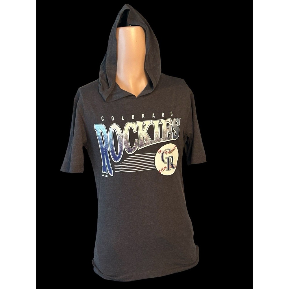 Colorado Rockies Men's Small Short Sleeve Majestic Hoodie MLB Baseball NWT